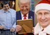 Vídeo da embaixada da Rússia viraliza ao mostrar Putin como Papai Noel e Zelensky algemado Vídeo Maduro, Trump e Putin